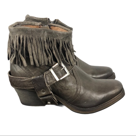 🆕 All Saints Bonny Cuban Fringe Harness Boots - Picture 3 of 12